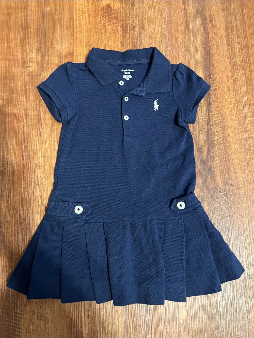 POLO RALPH LAUREN Baby Girls Short Sleeve Mesh Stretch Polo Dress